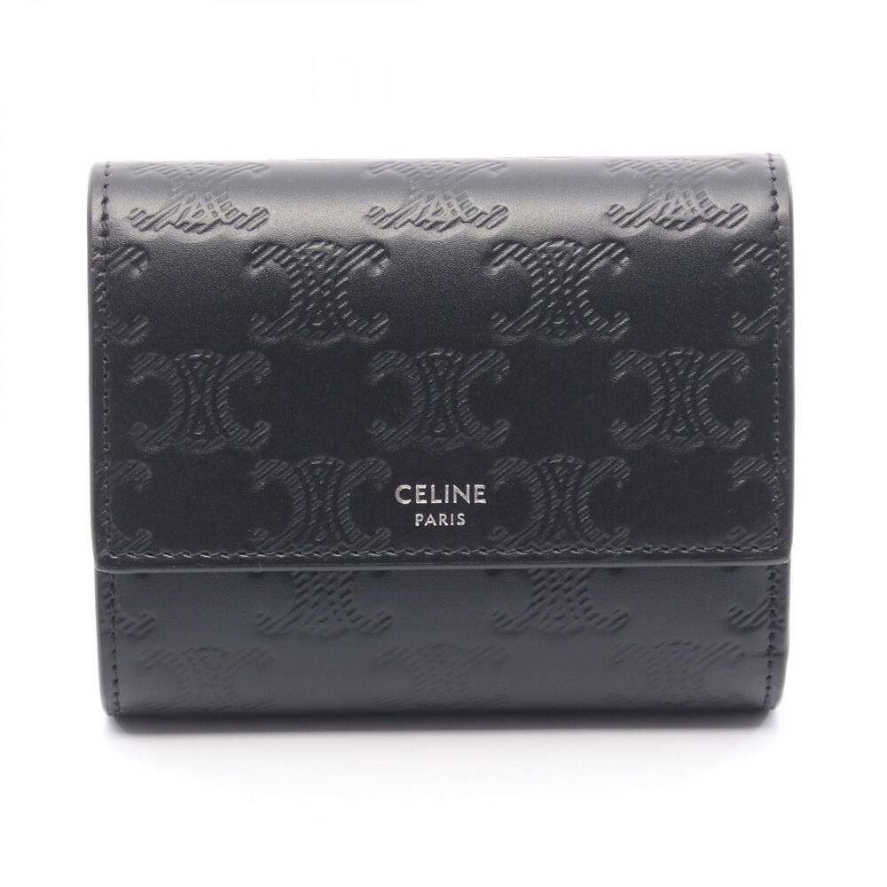 Celine Black Leather Trifold Wallet - Picture 2 of 6